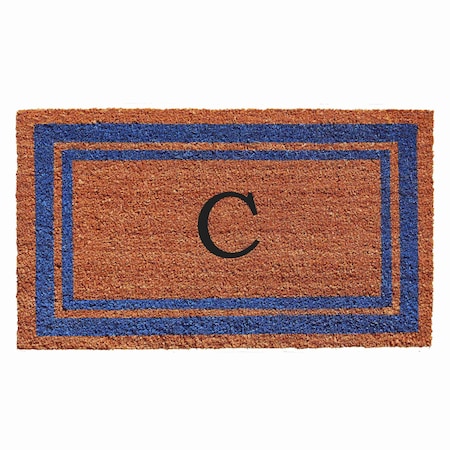 Calloway Mills Monogram Door Mat, Natural, Blue, 18 in W x 30 in L 152971830C